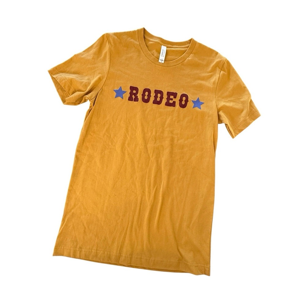 Women's‎ "Rodeo" T-shirt-Bella Canvas Mustard Small Premium Western Country